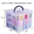 3 Layers 18 Compartments Plastic Embroidery Floss Storage Box Floss Bobbins Beads Storage Organizer Diy Cross Stitch Sewing Tool. 
