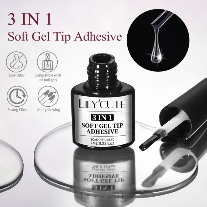 LILYCUTE%207ML%20Soft%20Gel%20Nail%20Tips%20Adhesive%20Glue%203%20IN%201%20Clear%20Nail%20Extension%20Function%20Adhesive%20Nail%20Gel%20Long%20Lasting%20Manicure%20-%20Image%206