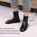 1 Pair Winter PU Leather Warm Socks Adult Fleece Thick Shoes Socks Waterproof Anti-Slip Fashion Rain Boots Socks For Men Women. 