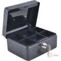 DL Metal Cash Box & Jewelry Safe Locker with Plastic Coin Tray & Key Lock (3 Sizes) by ZinZen. 