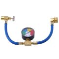 R134A Car Ac Refrigerant Charge Hose Kit Recharge Hose With Gauge,A/C 1/2 Recharge Measuring Kit Can Tap Air Conditioning Pressure Gauge. 