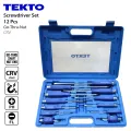 12 PCS Magnetic Go-Thru Screwdriver Set, Heavy Duty Philips & Slotted Go Through Drivers Multi-purpose set CRV with Plastic carry case. 