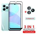 BLKNAIM 6IN1 Full Cover Tempered Glass For Realme C51 Screen Protector Protective Phone Camera Film Realme C51. 