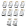 RJ45 Shielded Connector CAT7 CAT6 CAT5e not Pass Through Modular Plug Network Gold Plated Ethernet Cable End 8P8C Crimp End. 