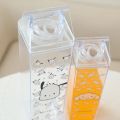 500ml/1000ml Sanrios Cinnamoroll Kuromi Mymelody Cartoon Milk carton shaped Water Bottle Transparent Milk Box Juice Water Cup. 