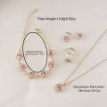 Pink Fashon Elegant Women WristWatch 6Pcs Heart Ring Necklace Earrings Bracelet Set PU Strap Ladies Quartz WristWatch No Box. 