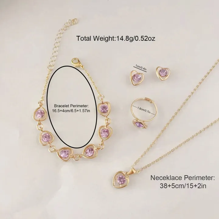 Pink%20Fashon%20Elegant%20Women%20WristWatch%206Pcs%20Heart%20Ring%20Necklace%20Earrings%20Bracelet%20Set%20PU%20Strap%20Ladies%20Quartz%20WristWatch%20No%20Box%20-%20Image%205