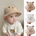 New Spring Summer Baby Bucket Hat Cute Bear Ear Newborn Panama Cap Solid Color Outdoor Beach Kids Baby Boy Girl Sun Hats. 