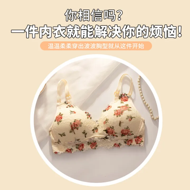 TZ%20Japanese%20Style%20Sweet%20Lace%20Vintage%20Rose%20Flower%20Underwear%20Women's%20Thin%20Push-Up%20No-Rings%20Comfortable%20Breathable%20Bra%20Set%20-%20Image%205