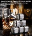 3 PCS Stainless Steel Ice Cubes Metal Whiskey Stones Reusable Whiskey Rocks Set with Ice Tongs and Ice Cube Tray for Cooling Rocks Whiskey Wine.... 