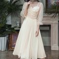 Wedding Champagne Bridesmaid Dress 2024 New Summer Fairy Niche Senior Sisters Group Dress Daily Style. 