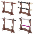 KOKKO Flute Stand Desktop Flute Display Stand Wooden Dual-Layer Wind Instrument Stand Flute Organization Storage Display Holder. 