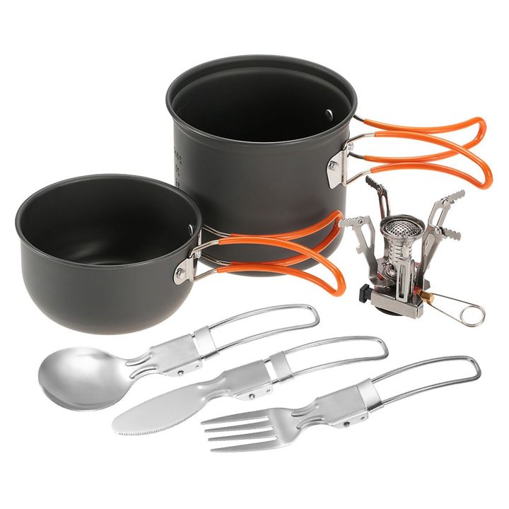 Mini camping tove cookware folding poon and fork et