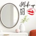 【IKE】Make UP Lipstick Wall Mirror Stickers Quotes Dressing Room Decor Wallpaper Home Decoration Accessories Girls Bedroom Decal Mural. 