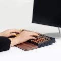 One-Hand Walnut Keyboard Wrist Rest For GK61 keys 87 104 with Anti-Slip Mat Pad For Mechanical Gaming. 