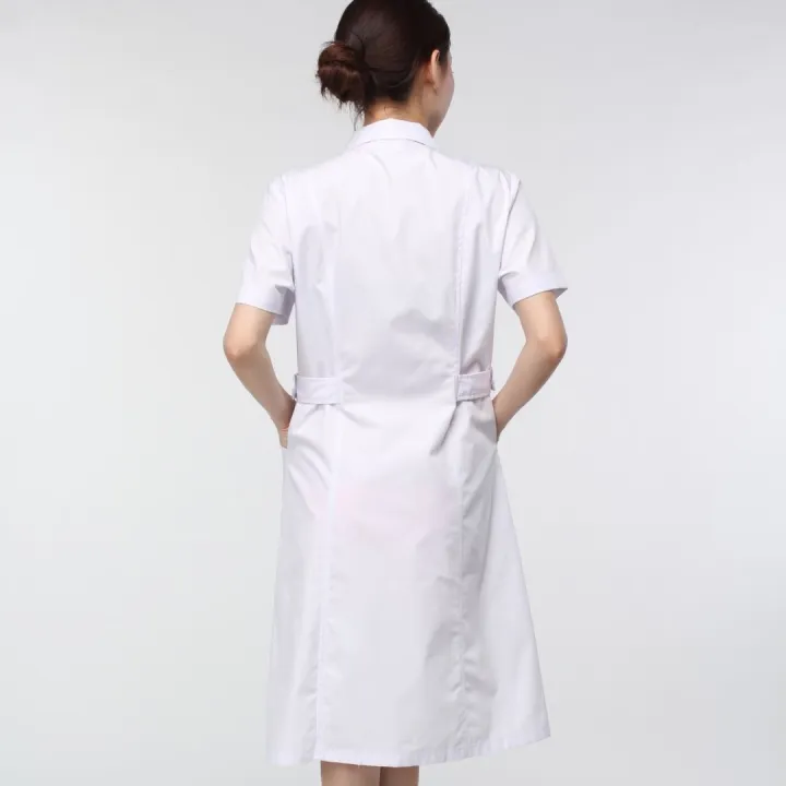 Qiaohushi%20Female%20Nurses'%20Uniform%20Short-Sleeved%20Summer%20Clothes%20up%20and%20down%20round%20Unlined%20Long%20Gown%20Shop%20Beauty%20Salon%20Nursing%20Home%20Nurse%20Work%20Clothes%20-%20Image%204