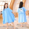 Children's Bath Dress Pure Cotton Towel Material Spring and Autumn Boys and Girls Absorbent Bathrobe Baby Bathrobe Cloak Cartoon Bath Towel Summer. 