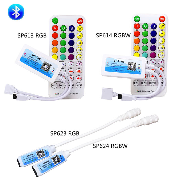 Bluetooth Rgb Rgbw Controller Dc 5-24v Mini 38 Key Ir Remote Music Mic ...