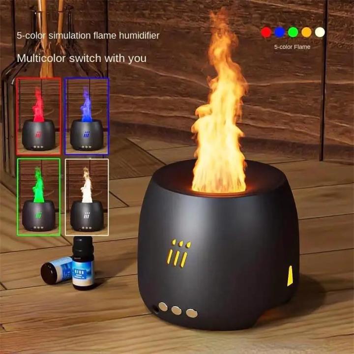 Fire Humidifier Led Flame Lamp Diffuser, Flame Aromatherapy, Air Humidifier, Ultrasonic ...