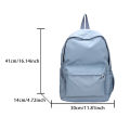 👍MINISO Women Schoolbag Waterproof Large Capacity School Backpack Smooth Zipper Solid Color Teens Girl Casual Daypack Bag Student Supply. 