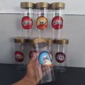 spicy bottle -16pcs / spicy transparent plastic bottle with color sticker labels. 