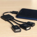 3 in1 Micro OTG USB Port Game Mouse Keyboard Adapter Cable For Android Tablets Black. 