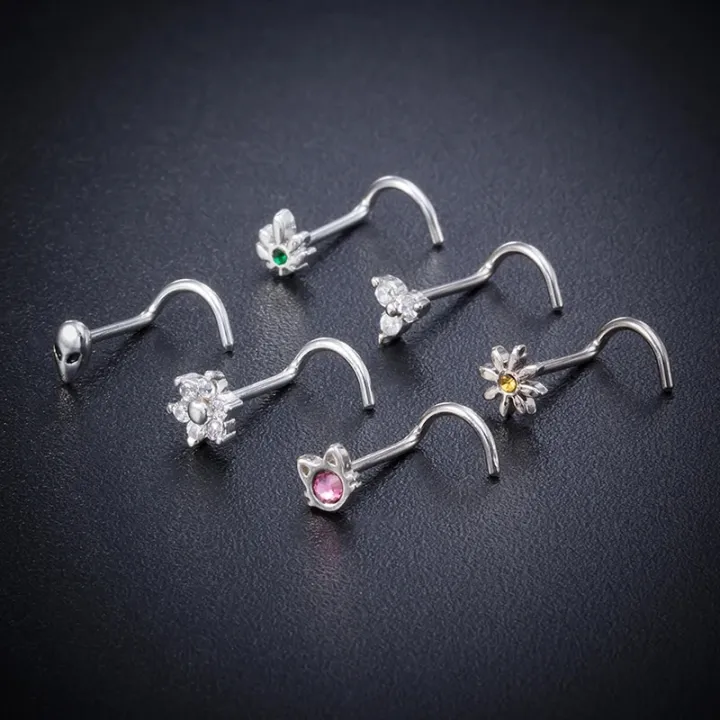 1PC%2020g%20Surgical%20Steel%20Nose%20Stud%20Ring%20Nose%20Piercing%20for%20Women%20Cat%20Alien%20Flower%20Leaf%20CZ%20Inlaid%20Nose%20Screw%20Rings%20Body%20Jewelry%20Gift%20-%20Image%204