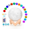 3D Moon Lamp, 16 Colors Moon Light with Stand & Remote Control Moonlight Lamp, Home Night Light with USB Rechargeable For Kids Lover Birthday Party Gifts. 