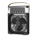 USB Water Mist Fan 7 Colors LED Light Humidification Desk Fan-B. 