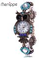 【Innovative design】2020 Vintage Quartz Luxury Brand Owl Shiny Diamond Women Bracelet Watches Beautiful Girls Gift Watches kol saati. 