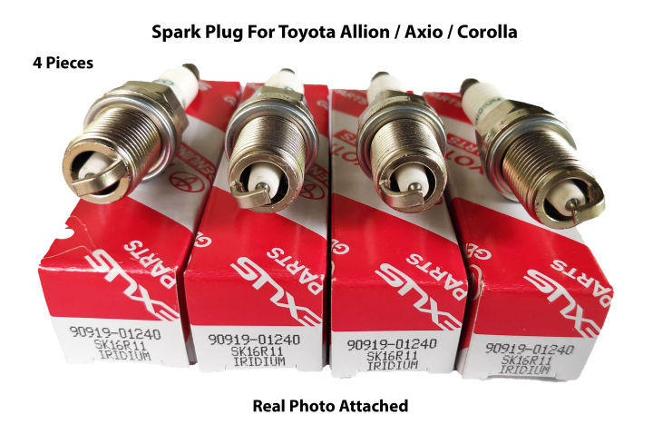 Spark Plug For Toyota Car (4 piece) 90919-01240 DENSO SK16R11 NGK IFR5T11 Allion 240/260 Belta NCP96 Axio NZC161/165 Duat M110A Prius NHW20