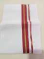 Cotton White 3.7 Meters Length Veshti with Colored Border. 