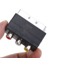 Silver SCART To 3 RCA Composite Phono Adaptor Converter + In / Out Switch Encounter. 