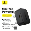 Baseus Palm 20W PD Type-C Fast Charging Wall Charger - Ultra Fast USB-C Charger - UK Plug. 