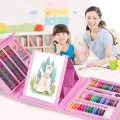 150 Piece Deluxe Art Set Drawing Set for Kids Crafts Kit Box Gift Art Supplies for Drawing, Painting and More Black TBS. 