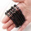 Handmade A-Z Letter Stone Bracelets -for Men Women Couple Jewelry- 6mm Black Matte Beads Bracelets Lover Valentine Day Gift. 