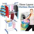 3 Layer Cloth Rack - Blue. 