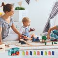 Kids Electric Domino Train Car Set Sound Light Automatic Laying Dominoes Brick Blocks Game Educational DIY Boys Girls Toy Gift. 