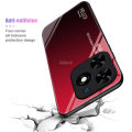 Quiberk for Tecno Spark Go 2024 / Spark 20C / Spark 20 Tempered Glass Hard Case Gradient Color Back + Soft Frame Shockproof Phone Cover. 