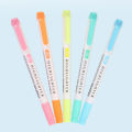 5 Colors Dual Tip Highlighter Pens Broad Chisel and Fine Tips Marker Pen for for School Students Office Home Supplies. 