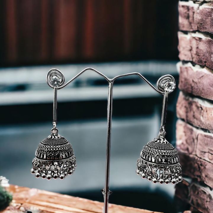 Black%20silver%20radiational%20Long%20Indian%20Jhumka%20Jhumki%20oxidized%20Dangle%20Earrings%20With%20Pearl%20For%20Women%20and%20girl%20-%20Image%203