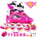 Children the Skating Shoes Children Roller Skates Boys and Girls3-5-7-9-12Roller Skates-Year-Old Children Roller Skating Shoes Set. 