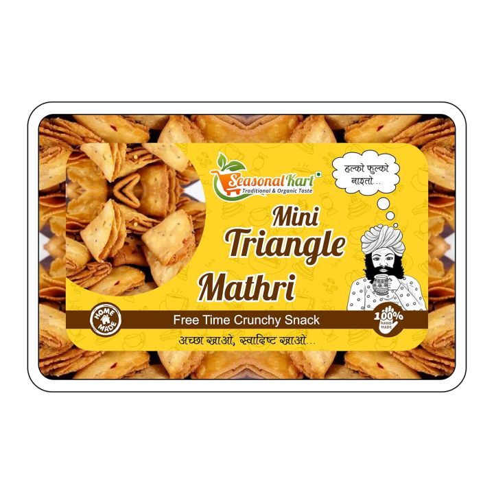 Triangular Mathri SEASONALKART Homemade Mini Mathri Snacks, Mini Triangle Mathri 200 ...