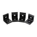 FORIDE 4 Pcs L Corner Bracket, Connector Corner Angle Bracket Connection Joint for Aluminum Profile (Black 2020). 