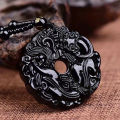 Fashion Green Jade Hand-Carved Dragon Hollow Jade Pendant Necklace Multicolor Chinese Amulet Women Mans Lucky Jewelry Gift. 