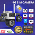 4G TRIPLE V380 Pro IP 4G Camera Outdoor 12MP 6K Triple Lenses Triple Screens Security Video Monitor Night Vision Waterproof CCTV Cameras 4T. 