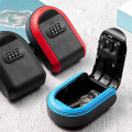 Key Safe Box Weatherproof 4 Digit Combination Outdoor Key Security Storage Case Key Lock Box Wall Mounted Easy Install Easy to Use ,Black & Red. 