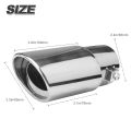 Universal Stainless Steel Car Rear Round Exhaust Pipe Tail Throat Muffler Tip7cm*10.5cm*6cm*13.5cm. 