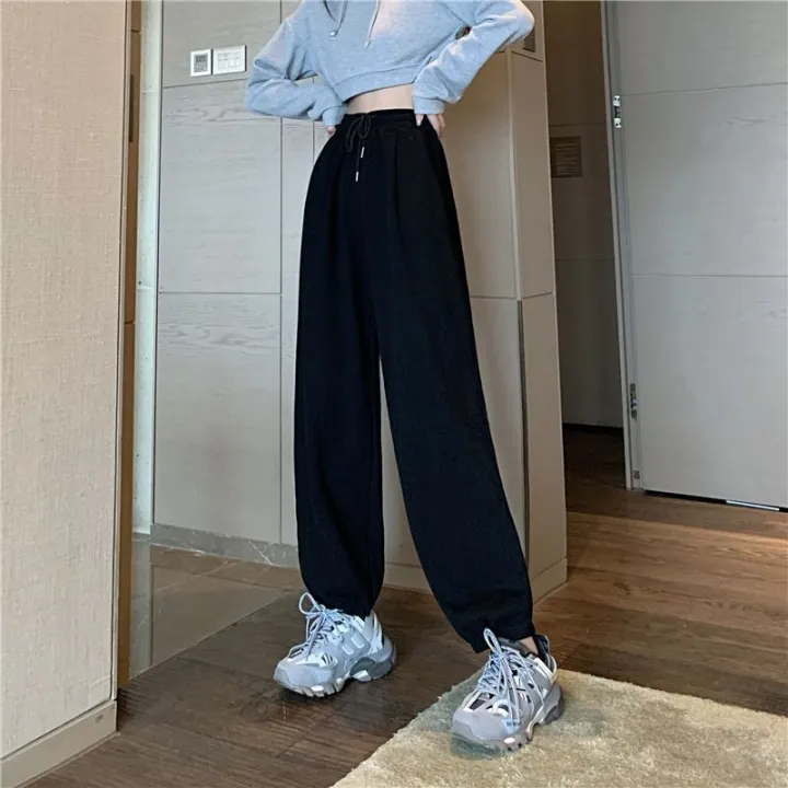 Fat%20Girl%20Sports%20Pants%20Large%20Size%20Loose%20Gray%20Casual%20Pants%20Female%20Spring%20and%20Summer%20Students%20Korean%20Style%20High%20Waist%20Ankle-Tied%20Trousers%20Harem%20Pants%20-%20Image%203
