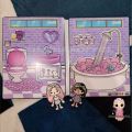 K14Toca LIFE WORLD QUIET BOOK/TOCA BOCA/TOKA BOKA PURPEL HOUSE Children's Educational Toys PAPER BOOK PAPER Dolls Disassembly Ages 3-9 Years. 